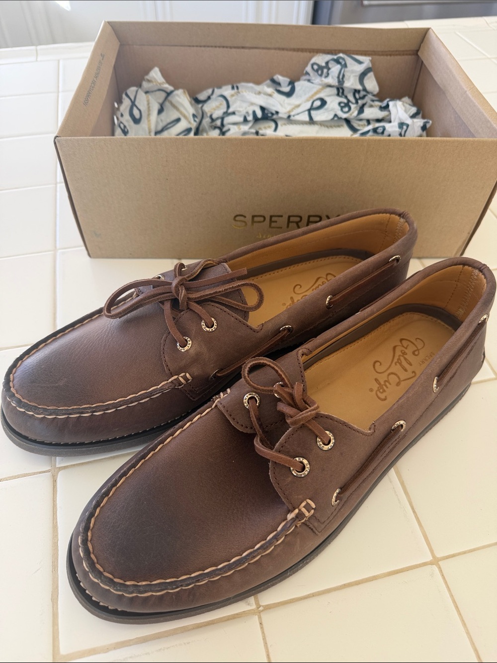 Sperry Men’s Brown Leather Classic Boat Shoes